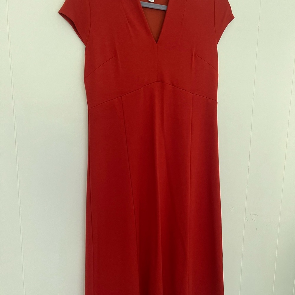 J. Jill Monterey Knit Midi Dress Orange Red Rust Fall Size XS - Picture 16 of 16